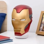 Lampe iron man masque lumineux paladone - hauteur 22 cm - usb - produit sous licence marvel