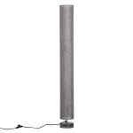 Lampe lampadaire colonne sur pied abat - jour lin circulaire double lumi�re tamis�e 40 w dim. � 15 x ...