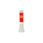 Lampe � lave - fisura - vintage - blanc et rouge - 9x9x31 cm - �lectrique