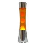 Lampe � lave - fisura - orange - base en chrome - 11 cm x 115 cm - int�rieur