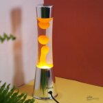 Lampe � lave - fisura - orange - base en chrome - 395 cm - 25w r39