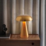 Lampe led � poser sans fil rechargeable - moohop - mini - couleur or - 1 ampoule - 3w - bureau - fer ...