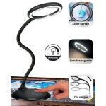 Lampe loupe - loupe eclairante - led - grossissement 3x - luminosit rglable - lecture bureaubroderie ...