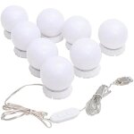 Lampe de miroir - vidaxl - 8 ampoules led - blanc chaud - salle de bain - int�rieur