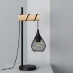 Lampe  poser mtal et bois monah noir