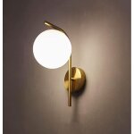 Lampe murale de crativit moderne avec abat - jour en verre boule e27 fini dor appliques murales luminaire ...