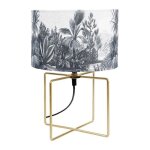 Lampe pied mtal dor abat - jour gravure