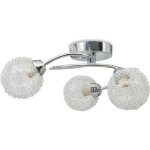 Lampe plafond boules avec verres souffls - plafonnier pour 3 ampoules g9 - 120 w