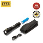 Lampe de poche led rechargeable - velamp - panther - 10w cree - zoom - ext�rieur