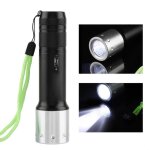 Lampe de poche - mothinessto - torche de plong�e �tanche - aluminium - 300 m - 3 modes