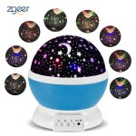 Lampe de projection veilleuse b�b� etoile lampe chevet avec 360 degr�s de rotation romantique (bleu)