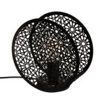 Lampe � poser - atmosphera - lonzo - ronde 22cm - noir - 40w - int�rieur