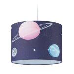 Relaxdays lampe  suspension chambre d?enfant abat - jour motif plantes hxd: 140x35 cm e27 luminaire ...