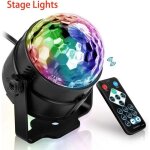 Lampe de sc�ne jeux de lumi�re soir�e boule � facette � t�l�commande led disco eclairage dj spot soir�e ...