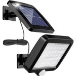 Lampe solaire exterieur avec d�tecteur de mouvement 56 led avec c�ble de 5 m adapt� � une utilisation ...
