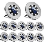 Lampe solaire extrieur tanche ip65 12pcs spot solaire encastrable 6000k clairage extrieur pour paysage ...
