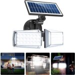Lampe solaire ext�rieur folur - applique murale ip65 avec d�tecteur de mouvement - 42 led - �tanche