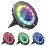 Lampe solaire extrieur - kenlumo - spot encastrable - multicolore - lot de 4