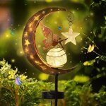 Lampes solaires de jardin jardin exterieur lumi�re en forme de lune avec fairies led decoration pour ...