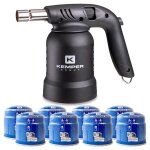 Lampe  souder  gaz professionnelle utilisation 360 chalumeau gaz allumage piezo + 8 cartouches gaz ...