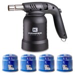 Lampe � souder � gaz professionnelle utilisation 360� chalumeau gaz allumage piezo 4 cartouches gaz per�ables ...