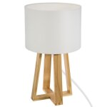 Lampe sur pied blanche en bois - h 35 cm