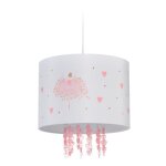 Relaxdays lampe  suspension chambre enfant abat - jour motif ballerine hxd: 158x35 cm luminaire suspendu ...