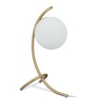 Relaxdays lampe de table boule recourbée en métal et verre e27 de chambre à coucher salon de chevet dorée ... Relaxdays lampe de table boule recourbée en métal et verre e27 de chambre à coucher salon de chevet dorée ...
