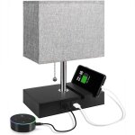 Lampe de table pour chambre � coucher avec 2 ports usb petite lampe de chevet usb avec 2 supports de ...