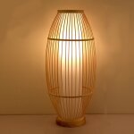Lampe de table lanterne de style r�tro vipith abat - jour en bambou chambre salon bureau chevet maison20 ...