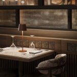 Lampe de table sans fil - lumisky - kelly vintage - aluminium marron - led blanc dimmable - rechargeable ...