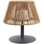 Lampe de table sans fil - lumisky - standy mini raffy - h22 cm - raphia naturel - led blanc chaud et ...
