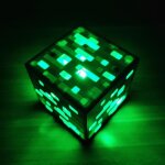 Lampe torche - minecraft - vert lumi�re - usb rechargeable - d�coration int�rieure