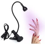 Lampe uv sche ongles 3w lampe de polymrisation de colle pour gel pose americaine avec tte ajustable ...