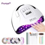 Lampe uv sche ongles prumya - 180w uv led professionnel automatique - 4 minuteries 10 / 30 / 60 / 99s ...