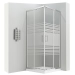 Lana cabine douche h 180 cm porte coulissante dimensions - 70 x 70 cm verre - semi - opaque