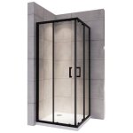 Lanablack cabine douche h 185 cm porte coulissante dimensions - 80 x 100 cm verre - transparent
