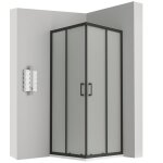 Lanablack cabine douche h 190 cm porte coulissante dimensions - 90 x 100 cm verre - opaque