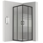 Lanablack cabine douche h 190 cm porte coulissante dimensions - 90 x 90 cm verre - semi - opaque
