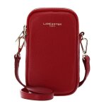 Sac  paule bandoulire - lancaster - dune crossbody bag - cuir de vache - rouge - 105x17x4 cm