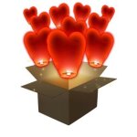 Lot de 10 lanterne volante en forme de coeur 60 x 120 cm - 10x lanterne chinoise volante rouge - lanterne ...