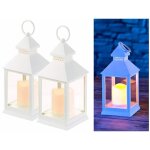 Lanterne led � piles - lunartec - effet flamme vacillante - blanc - contemporain - design
