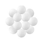 Lot de 12 boules japonaises blanches 20 cm Lot de 12 boules japonaises blanches 20 cm
