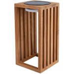 Lanterne solaire dcorative - lumisky - chennai - h30 cm - en bois teck massif - led blanc chaud