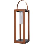 Lanterne solaire seraphina bois aluminium h58 cm