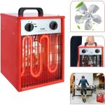 Radiateur lectrique - lars360 - modle soufflant - 3 kw - thermostat rglable - couleur rouge