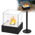 Lars360 chemin�e de table bio�thanol 25x21x30cm chemin�e portable table � l�thanol avec extincteur de ...