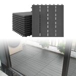 Lars360 dalles de jardin clipsables en bois composite wpc rev�tement de sol ext�rieur dalles terrasse ...