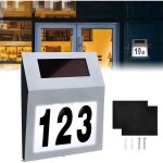 Lars360 numro de maison led solaire en acier inoxydable - applique murale dextrieur - 2 led avec interrupteu ...