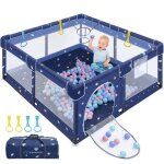 Lars360 parc pour bb 130cm x 130cm x 66cm barrire de lit barrire de scurit pour enfant grand aire ...